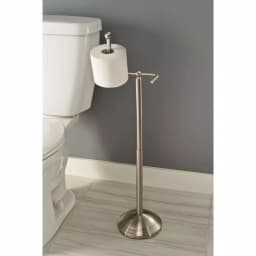 Delta Greenwich Telescoping Pivoting Freestanding Toilet Paper Holder, SpotShield Brushed Nickel thumbnail 8