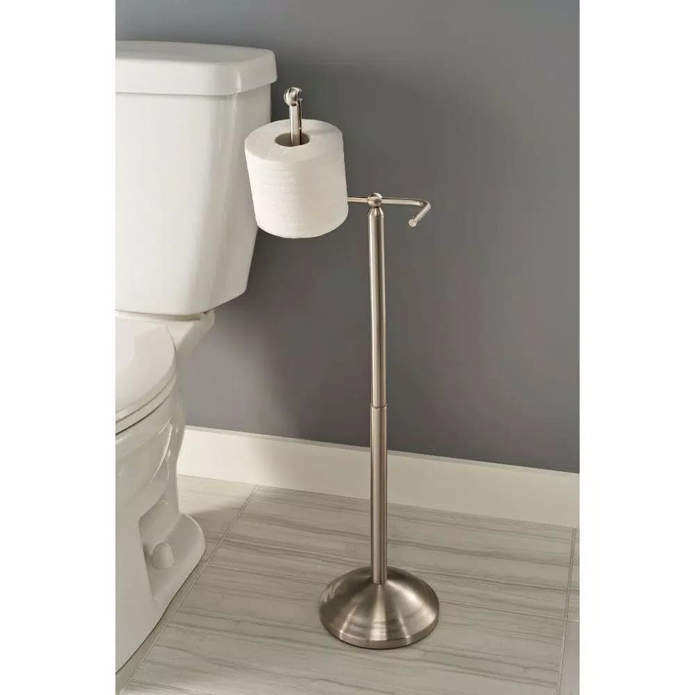 Delta Greenwich Telescoping Pivoting Freestanding Toilet Paper Holder, SpotShield Brushed Nickel