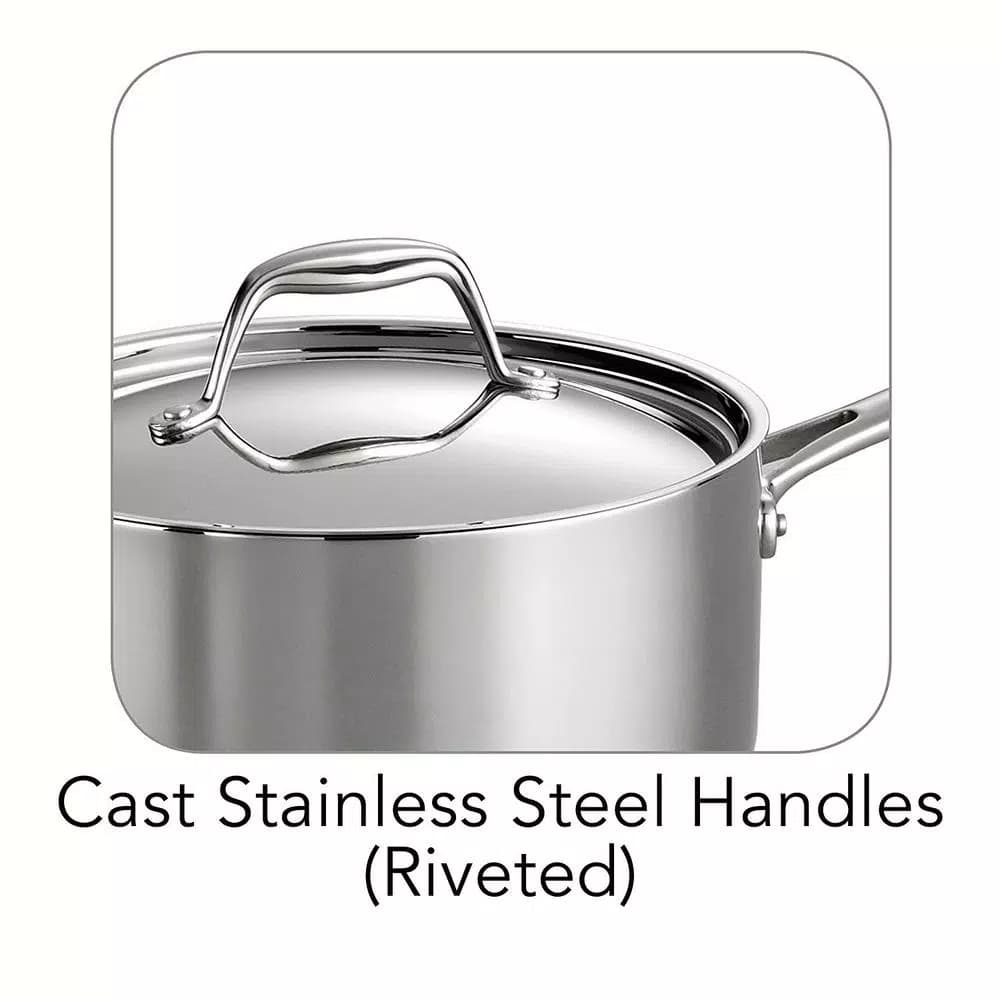 Tramontina Gourmet Tri-Ply Clad 3 Qt. Stainless Steel Sauce Pan with Lid