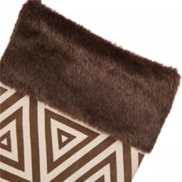 Glitzhome 20 in. Christmas Stocking with Faux Fur Cuff in Natural Brown and White thumbnail 3