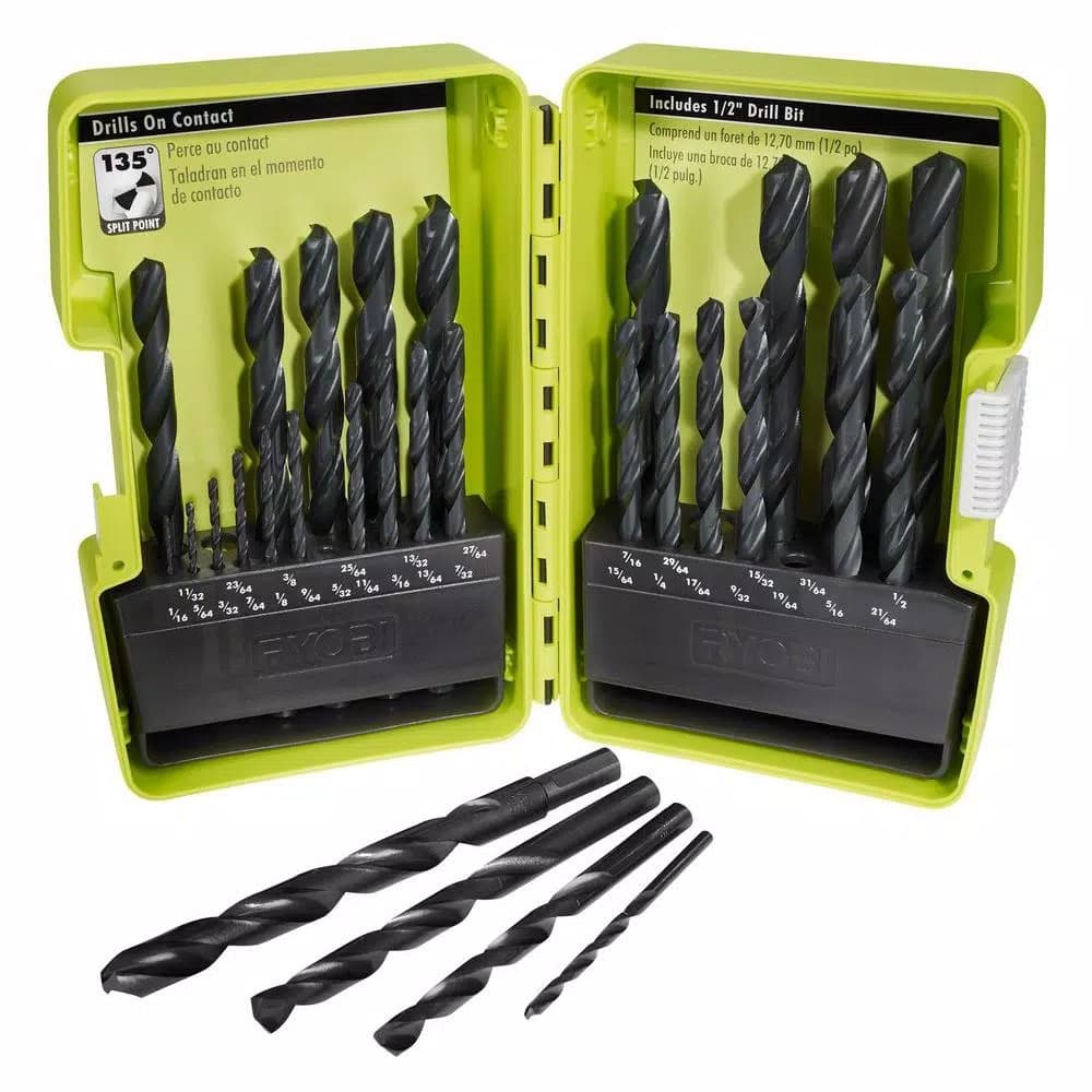 RYOBI 29-Piece Black Oxide High Speed Steel Index Drill Bit Set