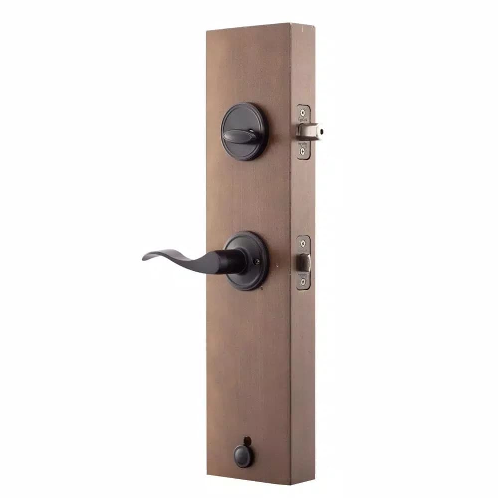 Copper Creek Heritage Tuscan Bronze Door Handleset with Waverlie Lever Trim