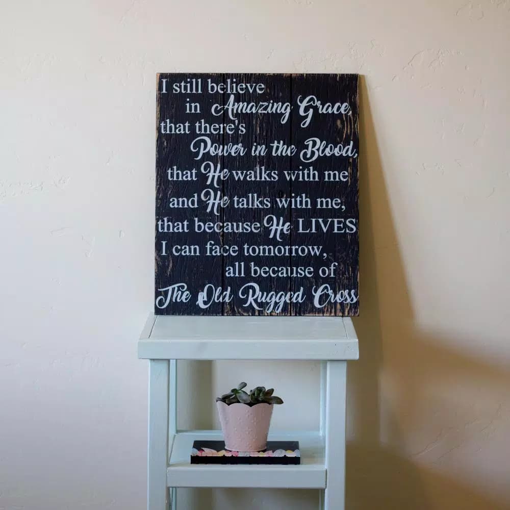 Unbranded Boulder Innovations "I Still Believe In Amazing Grace" 16 x 19 in. Printed Wood Wall Art Sign