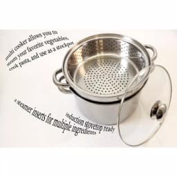 ExcelSteel 8 Qt. 4-Piece 18/10 Stainless Steel Multi-Cooker Set with Steamer and Pasta Baskets thumbnail 3