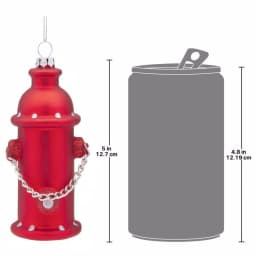 Design Toscano 5 in. Fire Hydrant Blown Glass Holiday Ornament, Red thumbnail 7