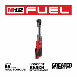 Milwaukee M12 FUEL 12V Lithium-Ion Brushless 3/8 in. Ratchet and Extended Reach Ratchet Combo Kit (Tool-Only) thumbnail 6