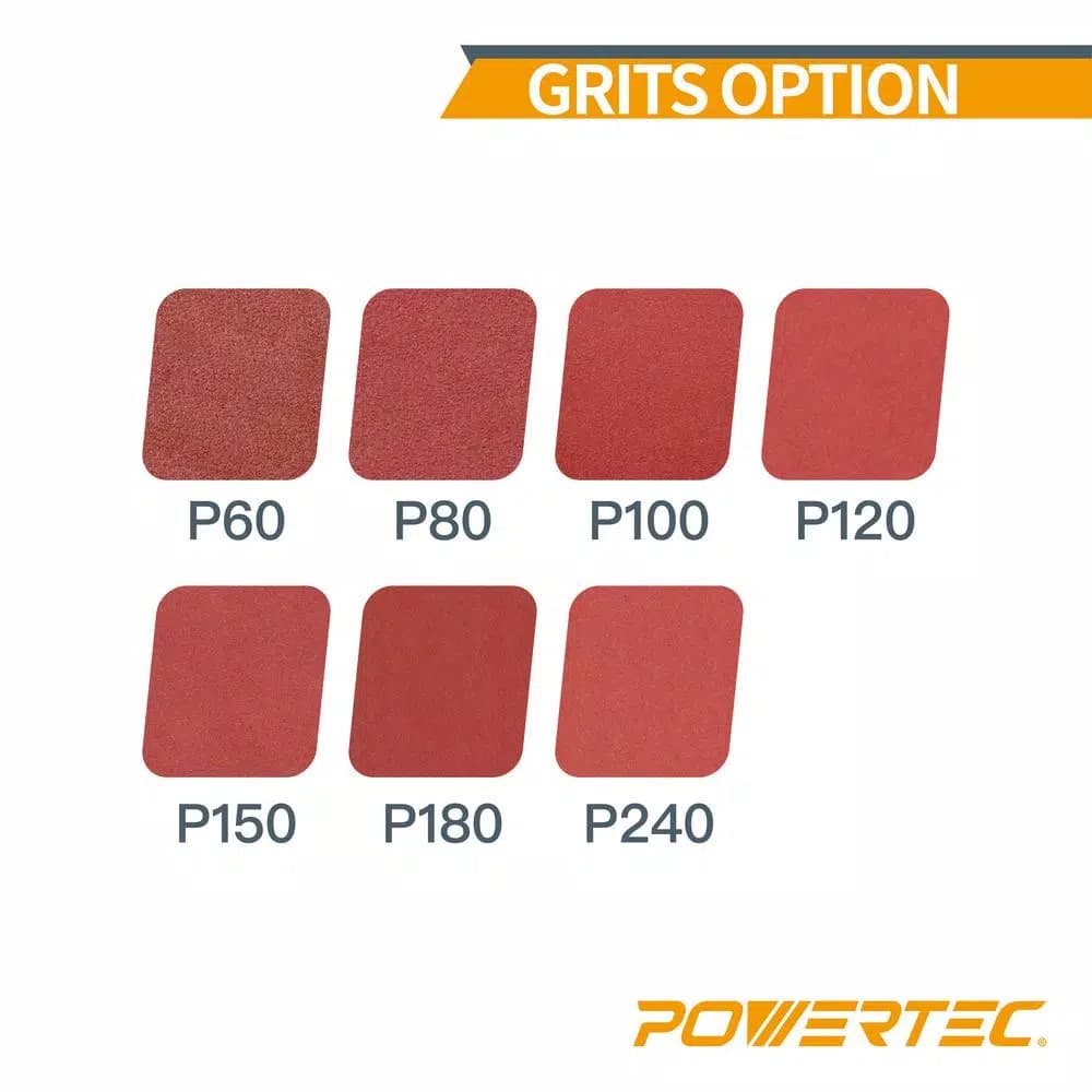 POWERTEC 12 in. 180 Grit Aluminum Oxide PSA Sanding Discs, 10-Pack