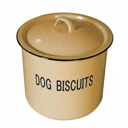 3R Studios Yellow Metal Dog Biscuit Container with Lid and Distressed Finish thumbnail 1