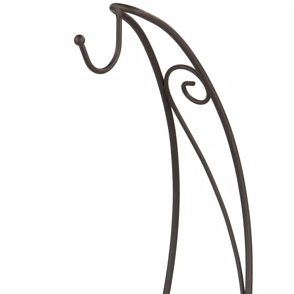 Home Basics Bronze Fruit Basket with Banana Tree Stand, Elegant Scroll Design Steel Fruit Bowl