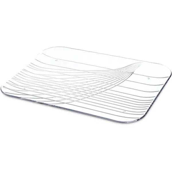 Carlisle FoodService Festival 15 in. x 10.75 in. Clear Plastic Rectangular Serving Trays, BPA-Free, 12-Pack