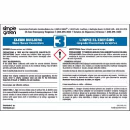 Simple Green Clean Building Glass Cleaner Secondary Labels, Bilingual, 10 Pack thumbnail 1