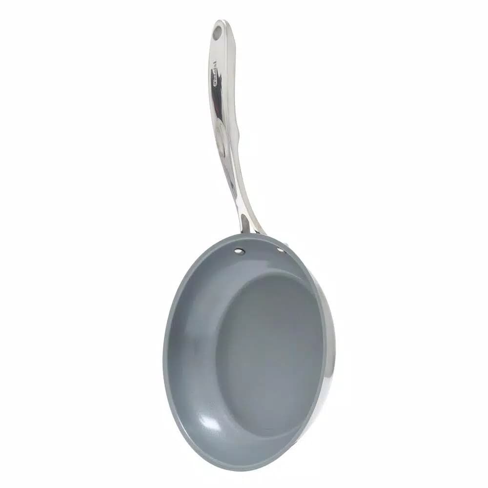 Chantal Induction 21 Steel 10 in. Stainless Steel Ceramic Nonstick Frying Pan, Brushed Stainless Steel