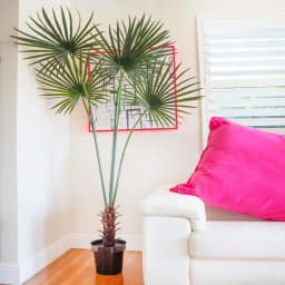 Nearly Natural 7 ft. UV Resistant Indoor/Outdoor Artificial Fan Palm Tree with Black Pot thumbnail 2