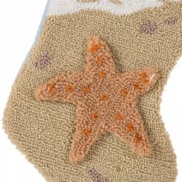 Glitzhome 19 in. Hooked Starfish Christmas Stocking, Nautical Blue Ocean Theme thumbnail 4