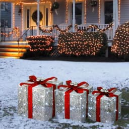 Unbranded Pre-Lit Crystal Champagne Gift Box Assortment with 150 Warm White LED Lights thumbnail 2