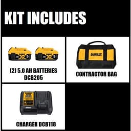 DEWALT 20V MAX XR 5.0Ah Lithium-Ion Battery & Charger Kit with Bag (2-Pack) thumbnail 2