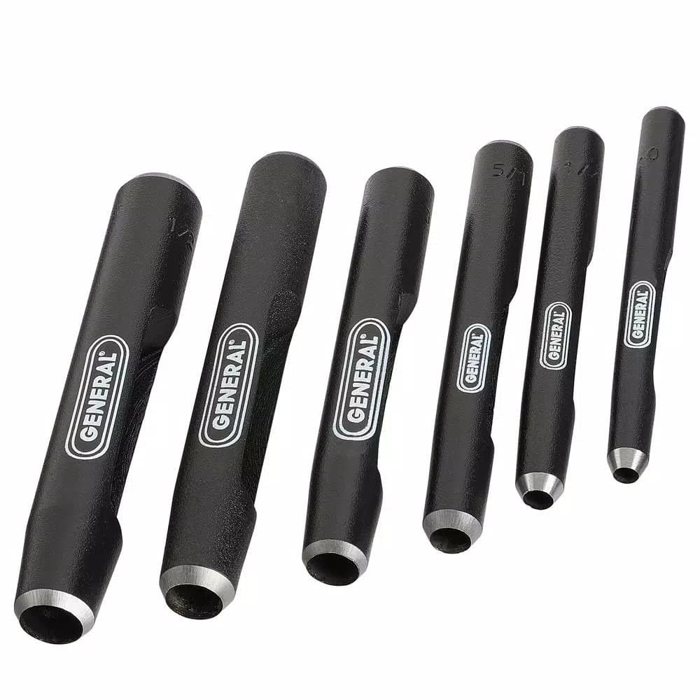 General Tools 6-Piece Hollow Steel Punch Set