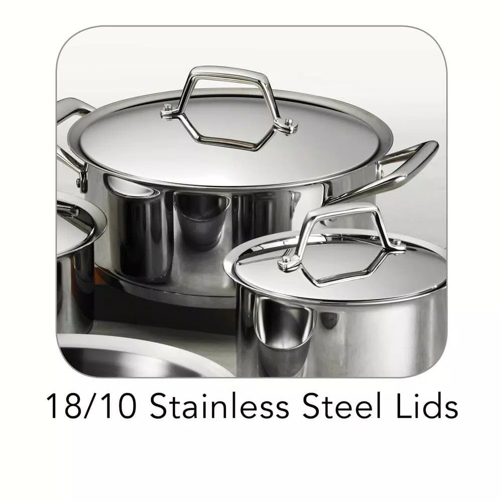 Tramontina Gourmet Prima 8-Piece Stainless Steel Cookware Set, Tri-Ply Induction Compatible
