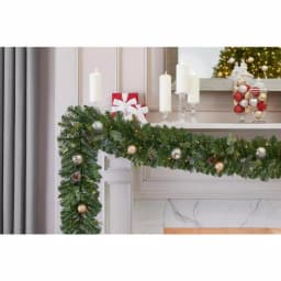 Home Accents Holiday 9 ft. St. Germain Pre-Lit Mixed Pine LED Christmas Garland with Ornaments & Pine Cones thumbnail 3