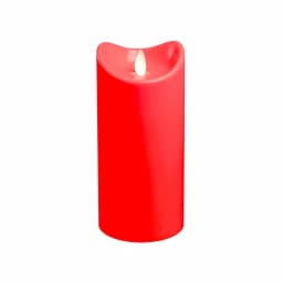 LUMABASE 7 in. Red Battery Operated Pillar Candle with Moving Flame thumbnail 1