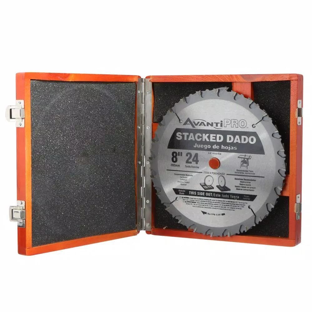 Avanti Pro 8 in. 24-Teeth Stacked Dado Saw Blade Set