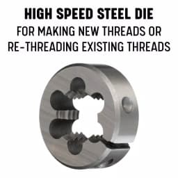 Drill America M15 x 1.5 x 1-1/2 in. High Speed Steel Adjustable Round Threading Die thumbnail 2
