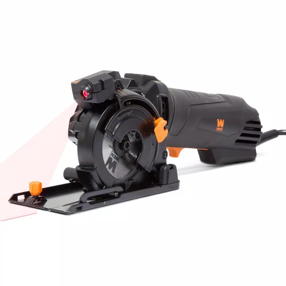 WEN 4.2 Amp 3-3/8 in. Plunge Cut Compact Circular Saw with Laser Guide and Carrying Case