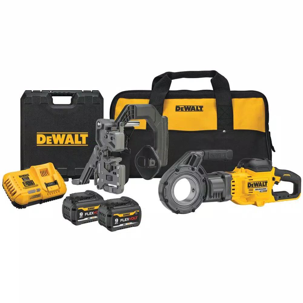 DEWALT RIDGID FLEXVOLT 60V MAX Cordless 1/2 in. - 2 in. Pipe Threader Kit with (2) 9.0 Ah Batteries