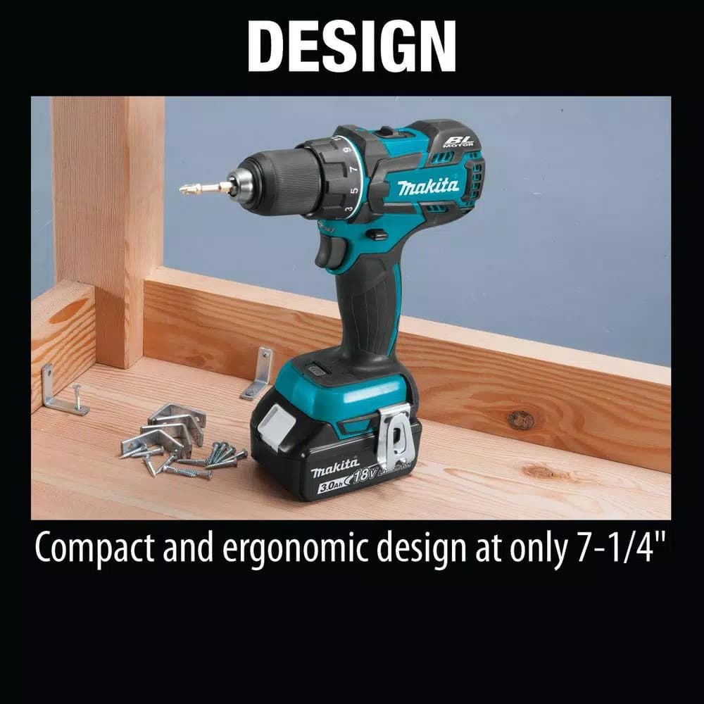 Makita 18V LXT Brushless 1/2 in. Driver-Drill Kit with 3.0Ah Battery and Charger