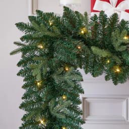 Home Accents Holiday Home Holiday Accents 9 ft. Mayfield Pre-lit LED Artificial Balsam Fir Garland with 50 Warm White Micro Dot Lights thumbnail 4