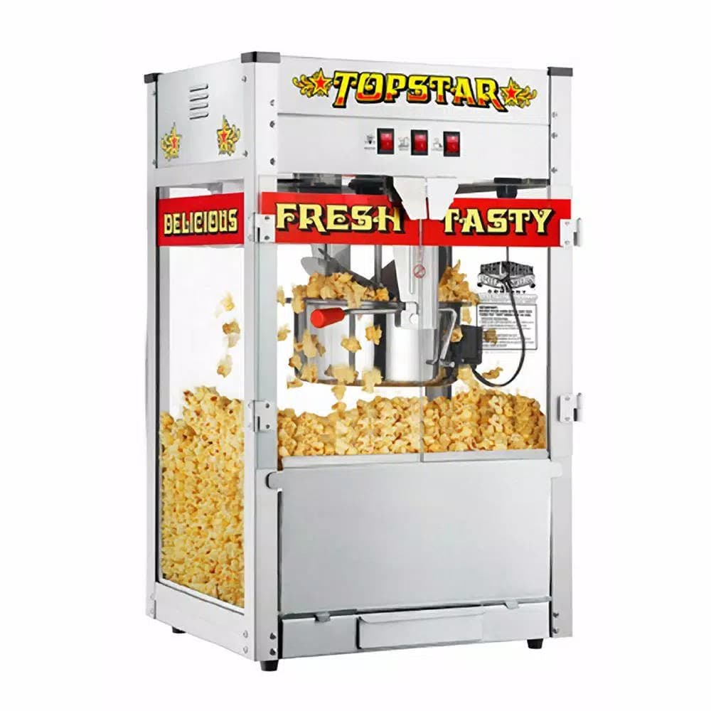 Great Northern Top Star 12 oz. Commercial Countertop Popcorn Machine - Silver