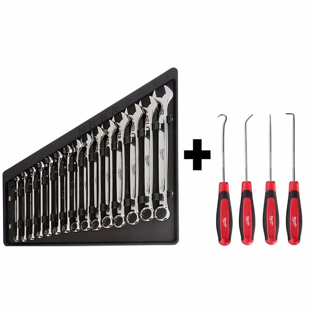 Milwaukee 19-Piece Metric Combination Wrench and Hook & Pick Set