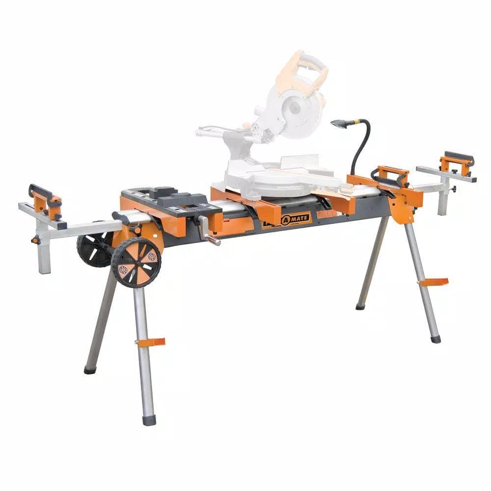 BORA PORTAMATE PM7000 Heavy Duty Miter Saw Work Center with Quick Release Tool Mounts and Wheels