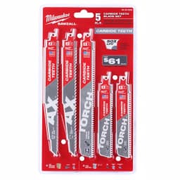 Milwaukee SAWZALL Carbide Demolition Reciprocating Saw Blade Set, 5-Piece thumbnail 1