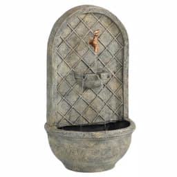 Sunnydaze Decor Messina French Limestone Electric Outdoor Wall Fountain thumbnail 1