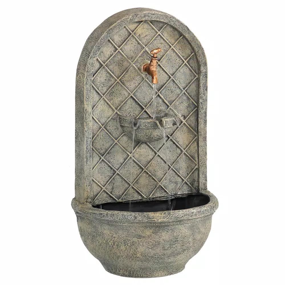 Sunnydaze Decor Messina French Limestone Electric Outdoor Wall Fountain