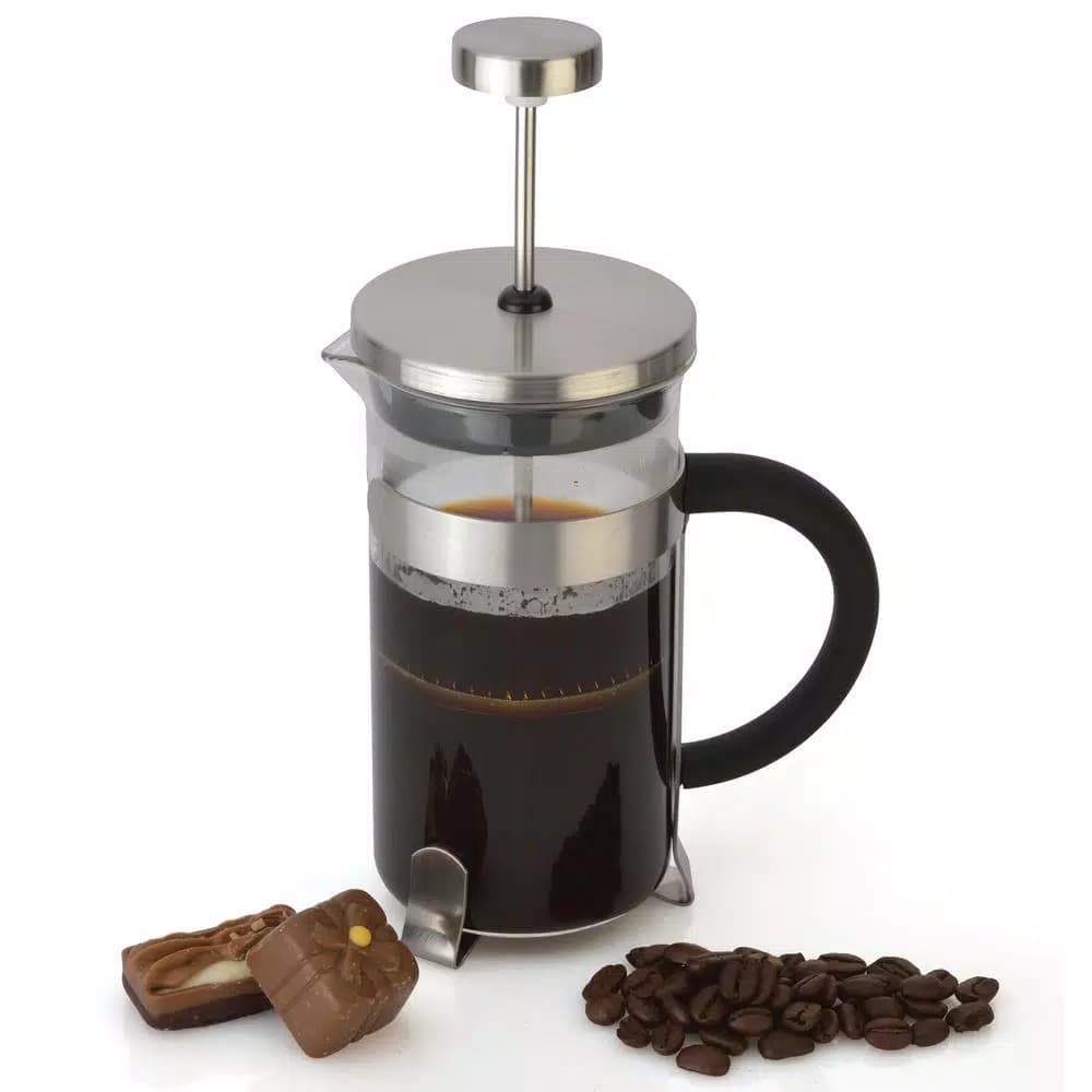 BergHOFF Essentials 2-Cup Stainless Steel French Press Coffee and Tea Maker, 16 fl. oz.
