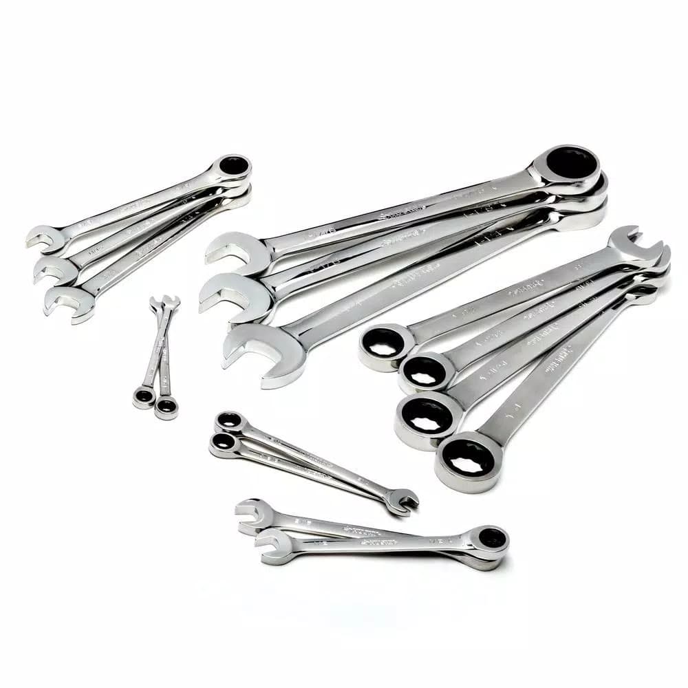 Husky 16-Piece SAE Ratcheting Wrench Set, 12-Point Alloy Steel