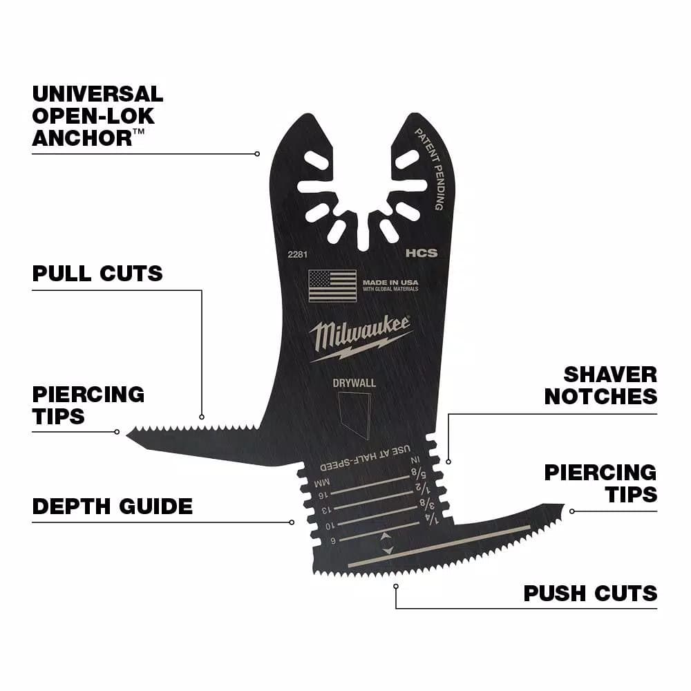 Milwaukee 5-in-1 Bi-Metal Universal Fit Drywall Oscillating Multi-Tool Blade