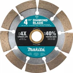 Makita 4.5 in. Segmented Rim Diamond Blade for Concrete, Brick, and Block thumbnail 1