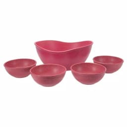 Unbranded EVO Sustainable Goods Pink Wood-Plastic Composite Serving Bowl Set, 5-Piece thumbnail 1