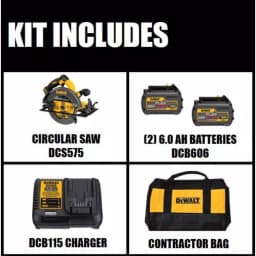 DEWALT FLEXVOLT 60V MAX Cordless Brushless 7-1/4 in. Circular Saw Kit with (2) 6.0Ah Batteries and Charger thumbnail 2