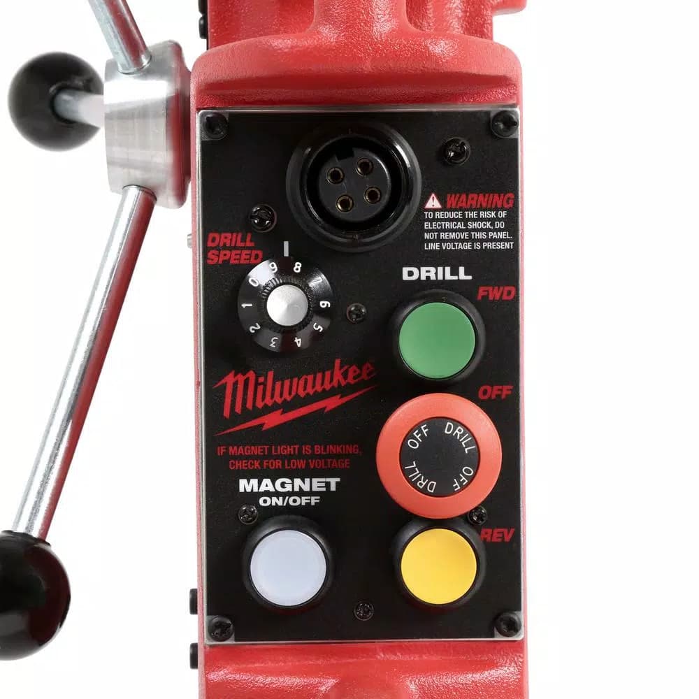 Milwaukee Electro-Magnetic Fixed Position Drill Press Base with 9 in. Drill Travel, Variable Speed