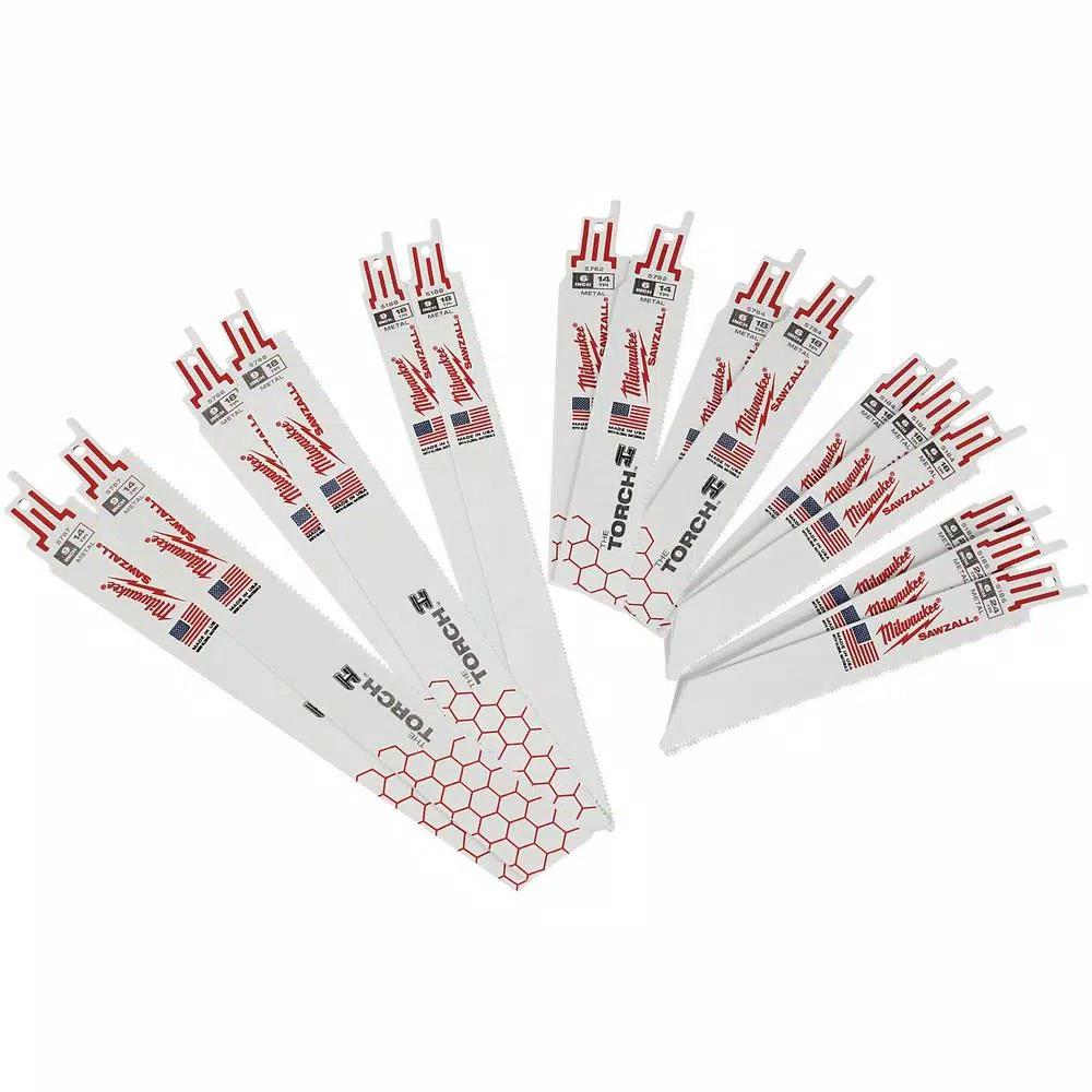 Milwaukee 61-Piece SAWZALL Metal Cutting Reciprocating Blade & SHOCKWAVE Impact Driver Bit Set