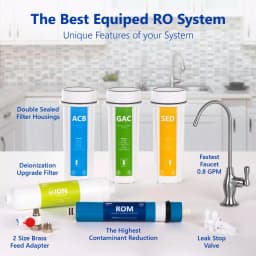 Express Water 6-Stage Reverse Osmosis Deionization Water Filtration System with Faucet and Tank, 100 GPD thumbnail 4