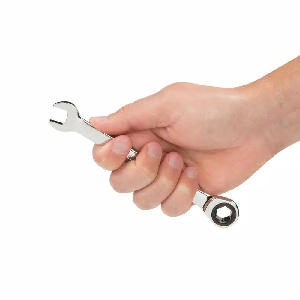 TEKTON 7/16 in. Ratcheting Combination Wrench, 6-Point Box End, 72-Tooth Gear