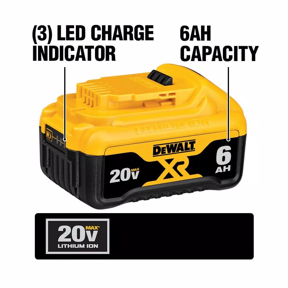 DEWALT 20V MAX XR Premium Lithium-Ion 6.0 Ah Battery Pack (3-Pack)