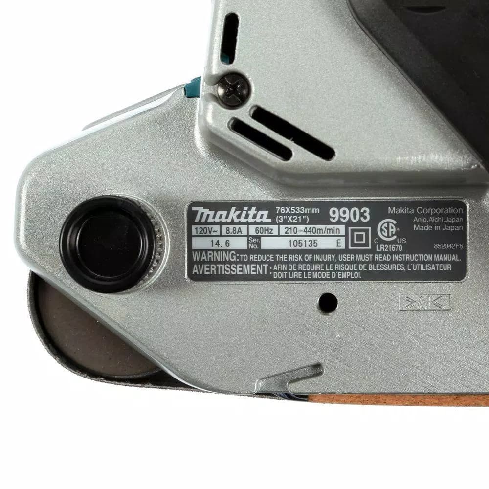 Makita 8.8 Amp Corded 3 in. x 21 in. Belt Sander with Variable Speed Control