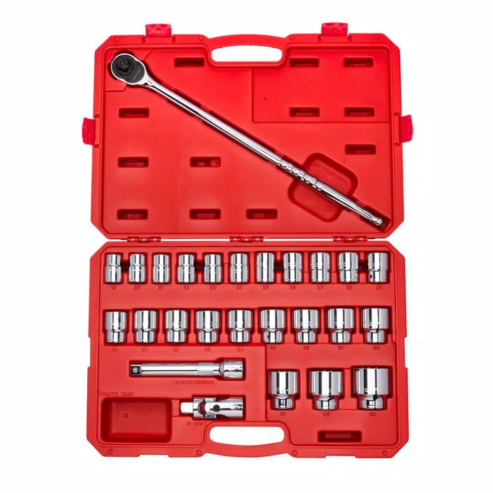TEKTON 27-Piece 3/4 in. Drive 12-Point Metric Socket and Ratchet Set (19 mm to 50 mm)