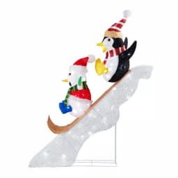 Home Accents Holiday 4 ft LED Penguin and Skating Snowman Yard Decoration thumbnail 1